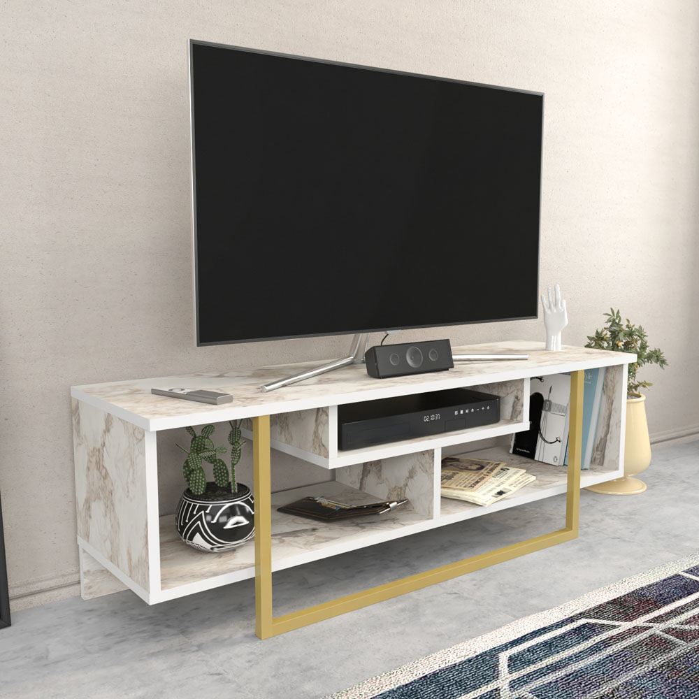Decorotika Asal Ephesus and Gold Wide TV Unit Image 4