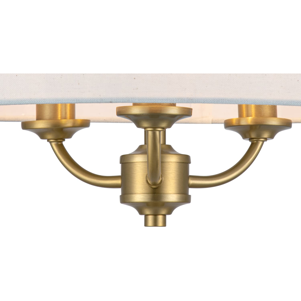 Cosylyte Winston 3 Light Faux Linen Outer Shade Ceiling Light Image 5