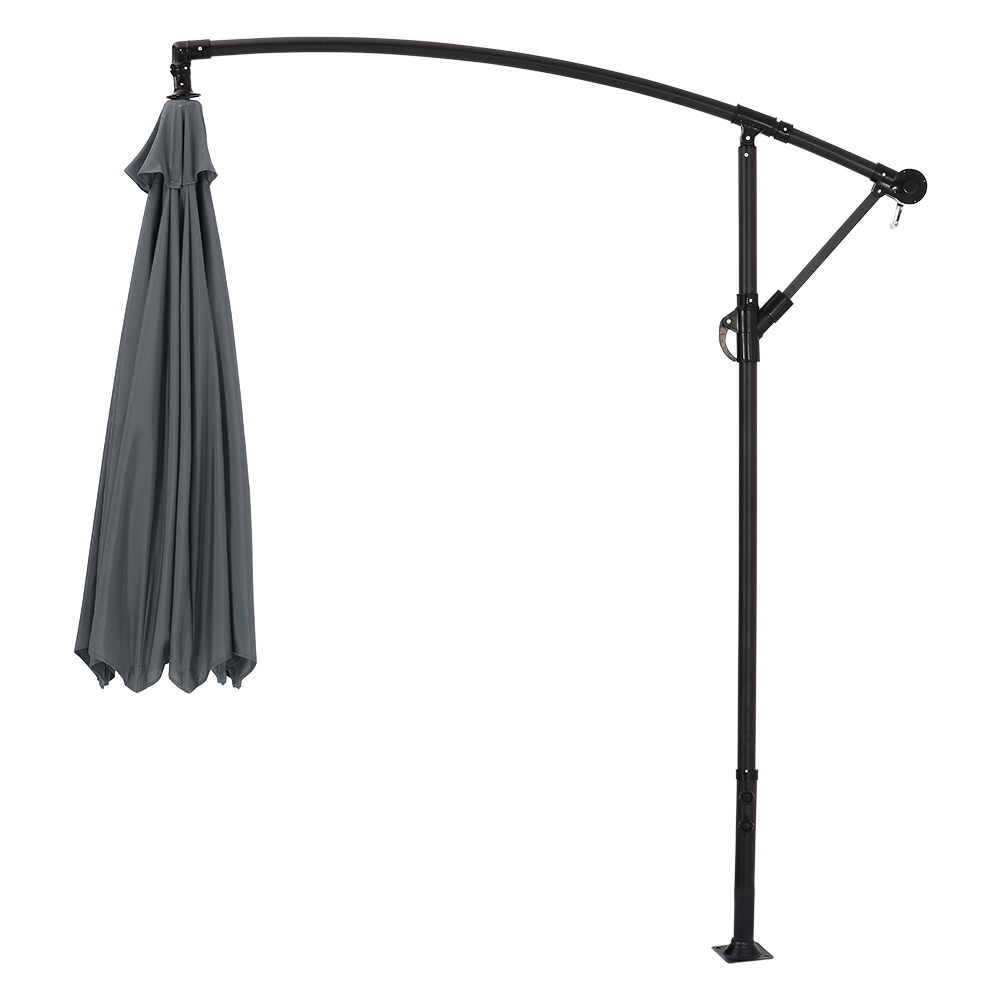 Living and Home Dark Grey Crank and Tilt Parasol with Cross and Fillable Base 3m Image 6