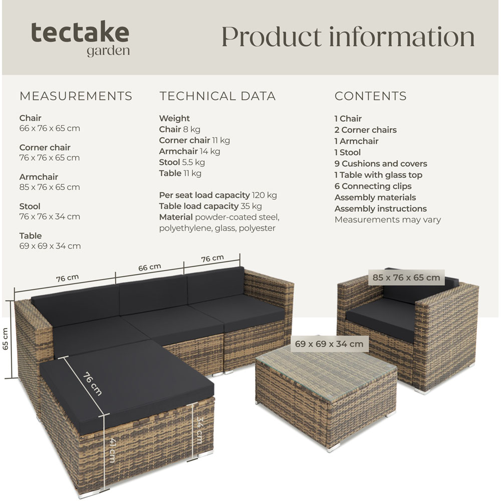 tectake Milan Nature Garden Furniture Set Image 9