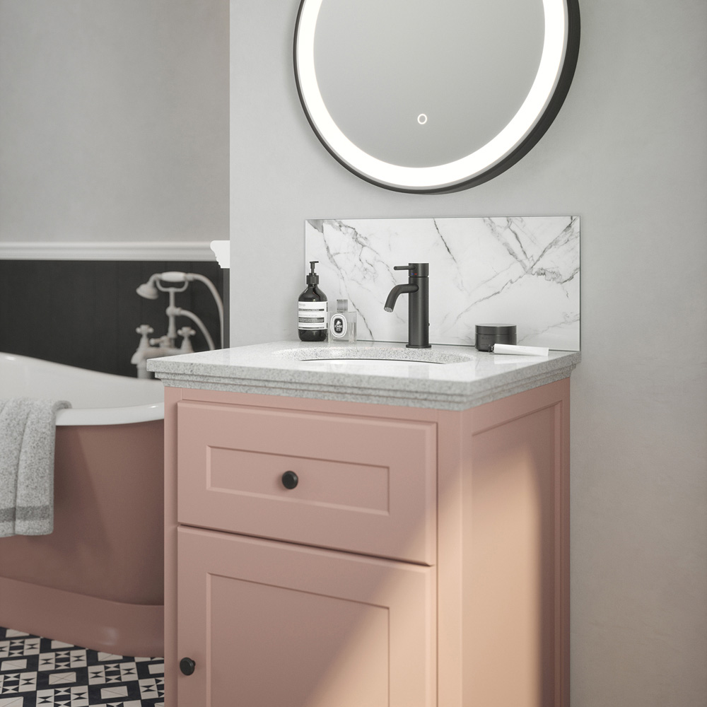 Splashback Carrara Marble Toughened Glass Self Adhesive Bathroom Splashback 250 x 500mm Image 2