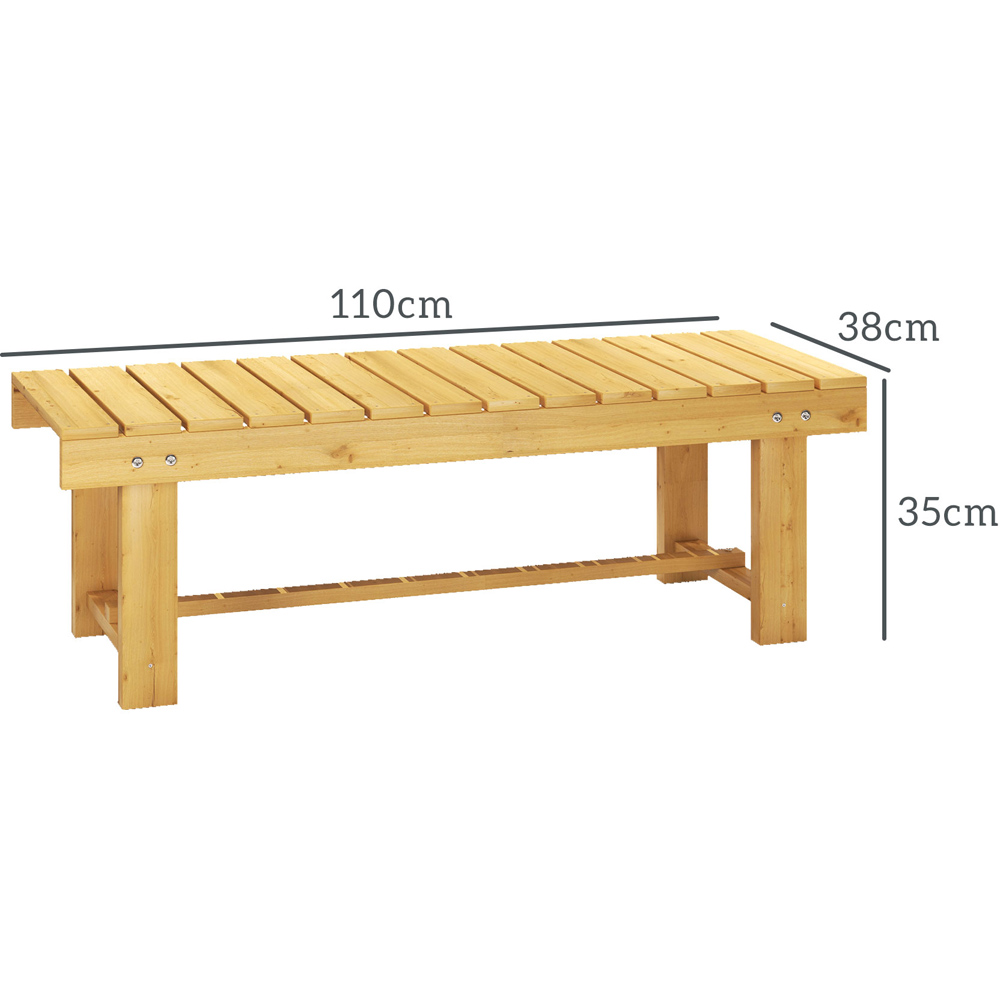 Outsunny 2 Seater Natural Outdoor Garden Loveseat Image 8
