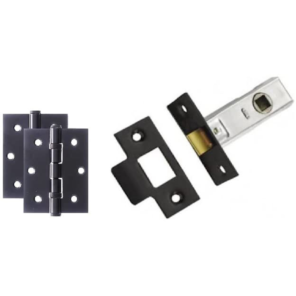 Golden Grace Matt Black Indiana Modern Door Handle Set Image 2