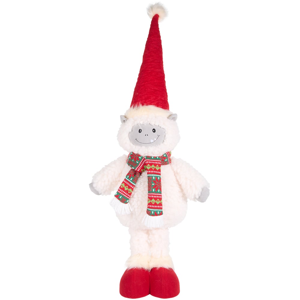 Extendable Christmas Yeti 115cmRed and White Image 1