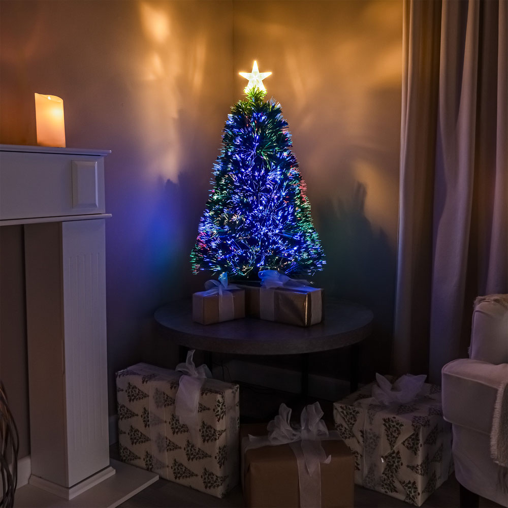 The Christmas Centre Warm White LED Green Fibre Optic Artificial Xmas Tree 2ft Image 7