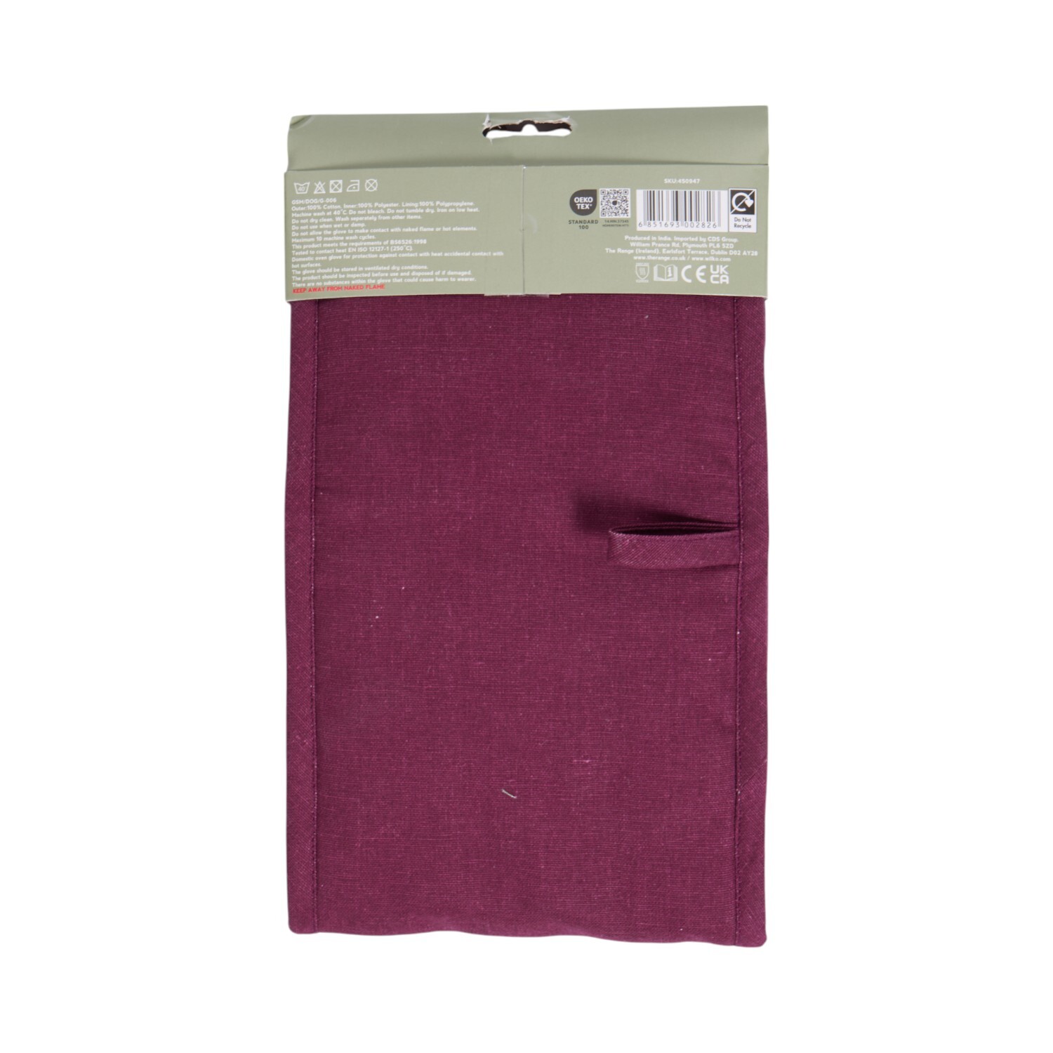 Maroon Mushroom Double Oven Glove Maroon and White Image 2