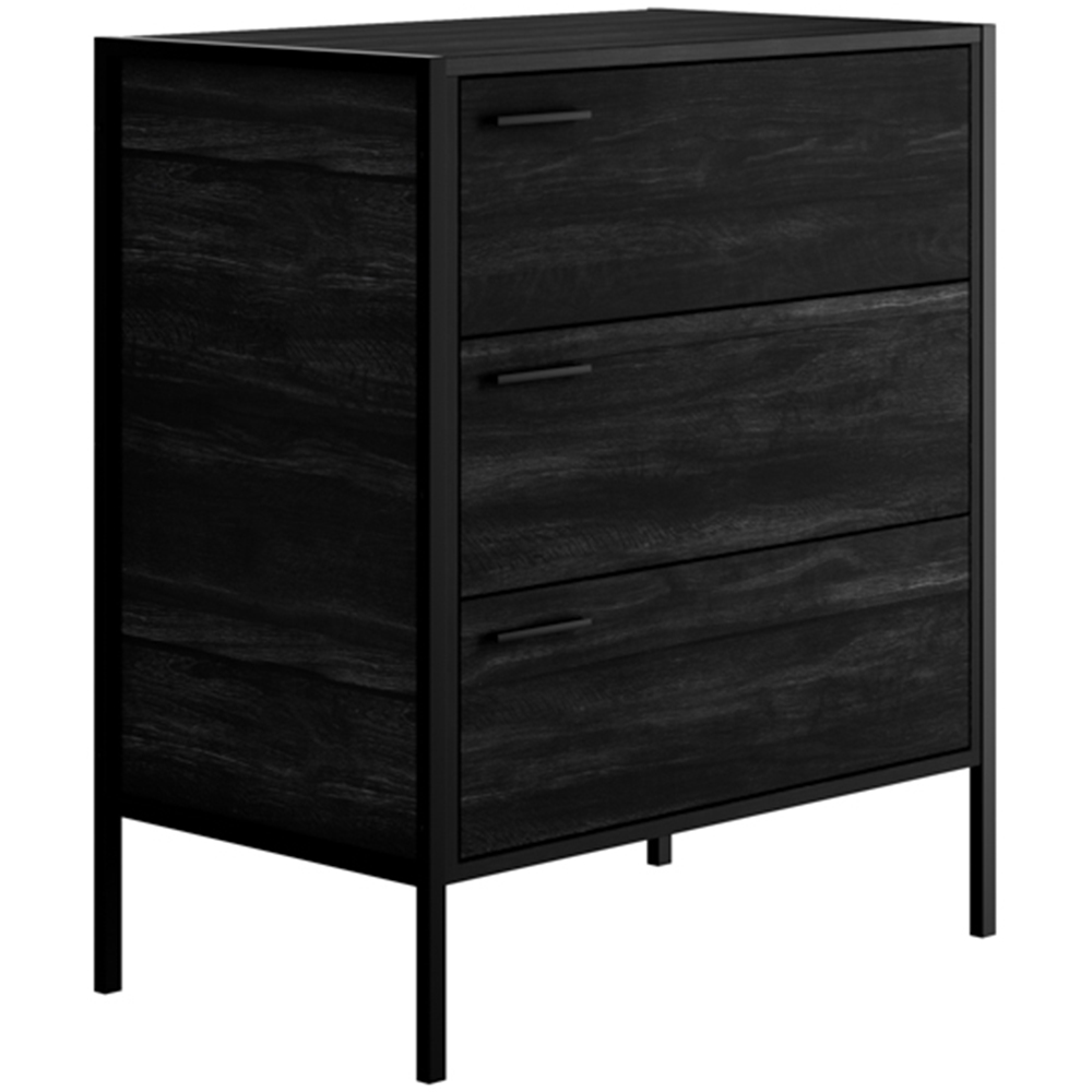 Hoxton 3 Drawer Black Chest of Drawers Image 4