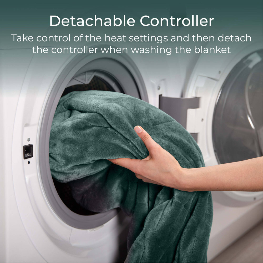 Carmen Green Fleece Electric Heated Throw Over Blanket 160 x 130cm Image 6