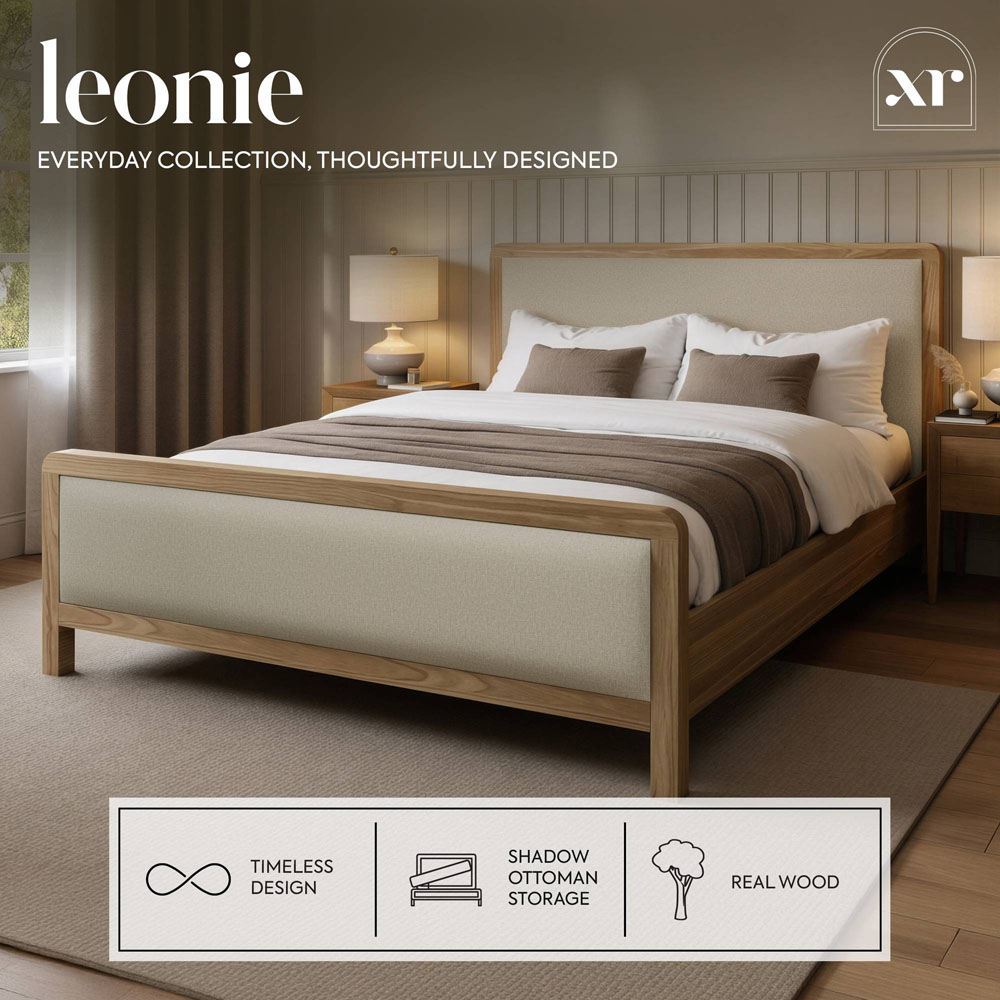 XR Living Leonie Double Ash and Natural Wooden Shadow Ottoman Bed Image 2