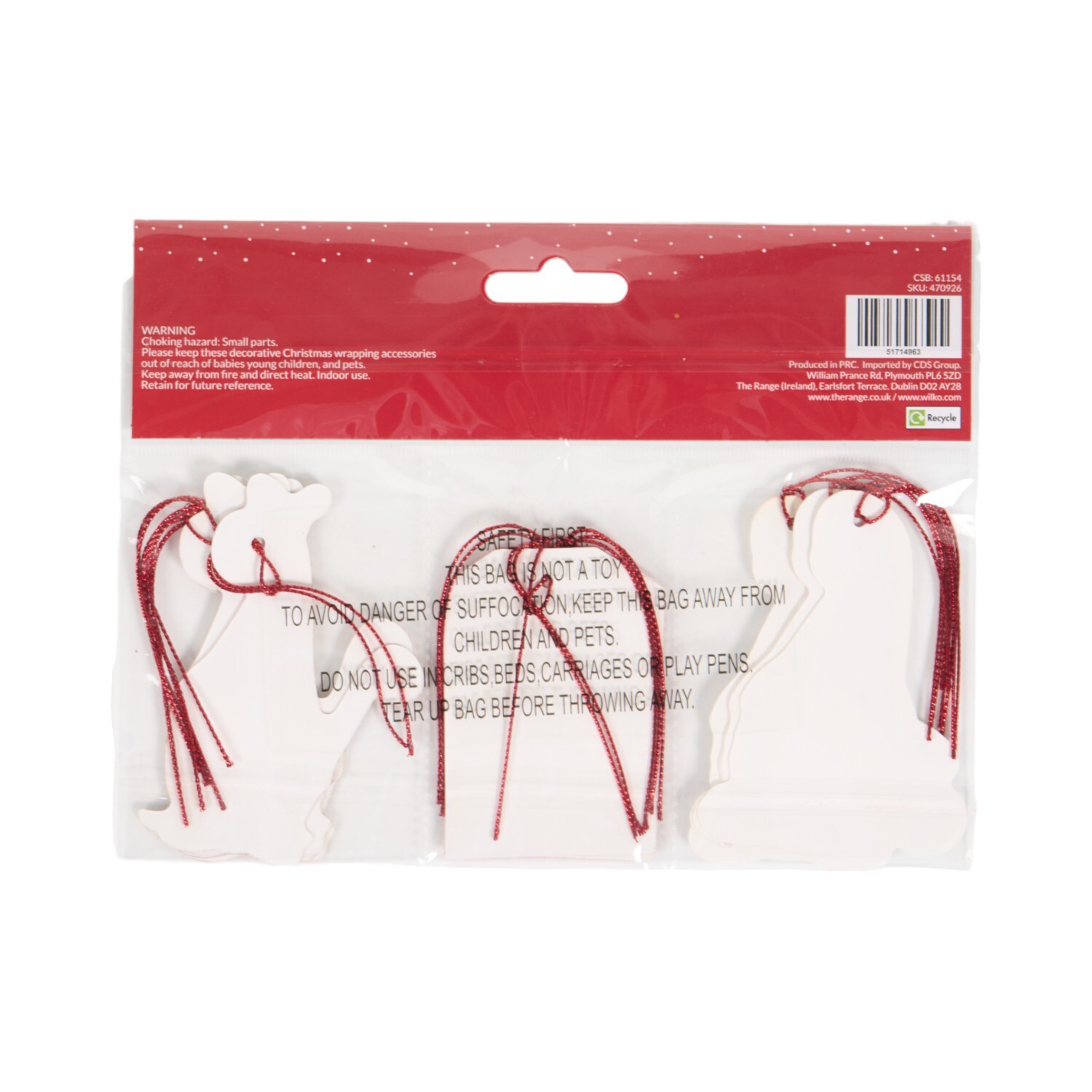 Pack of 12 Gonk Gift Tags Red Image 3