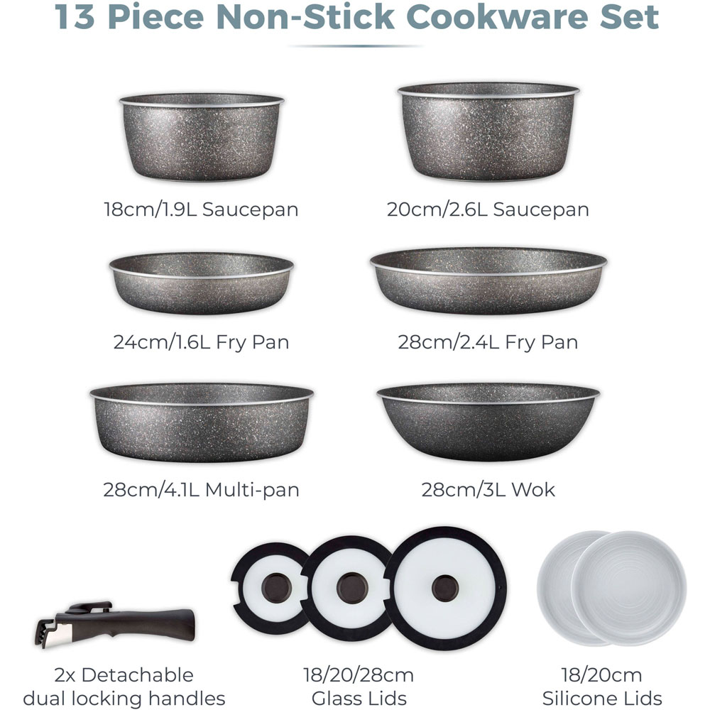 Tower Precision 13 Piece Black Cookware Set Image 9