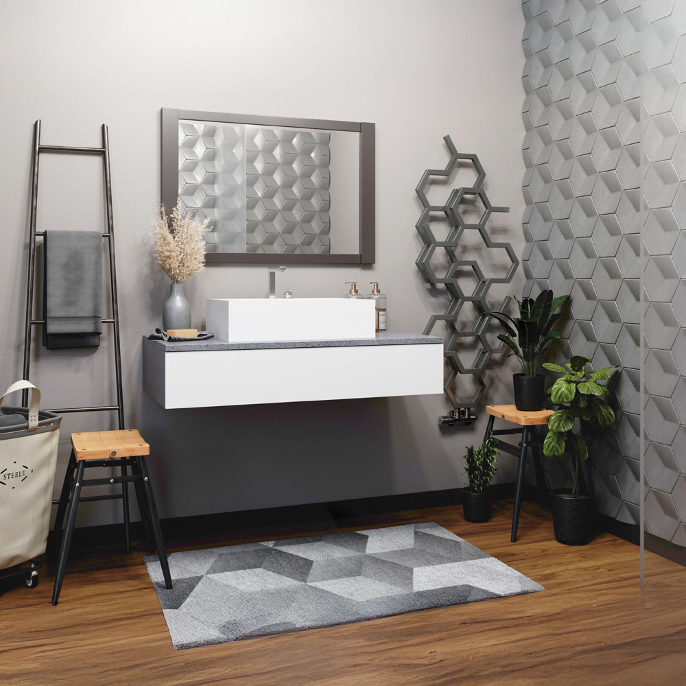 Terma Hex 1180 BTU Sparkling Grey Radiator 1220 x 486mm Image 7