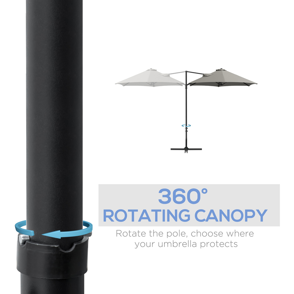 Outsunny Light Grey Rotating Offset Roma Parasol 2.5m Image 7