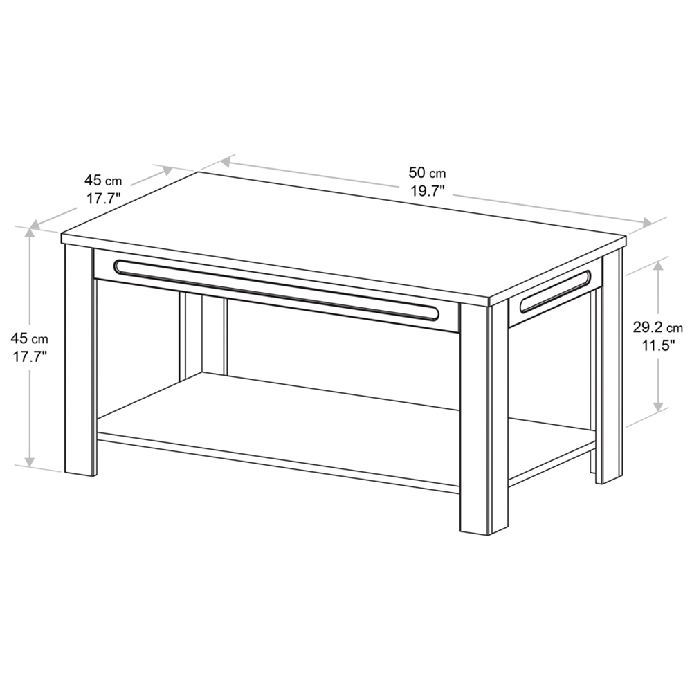 AVF Whitesands Satin Grey and Wood Coffee Table Image 5