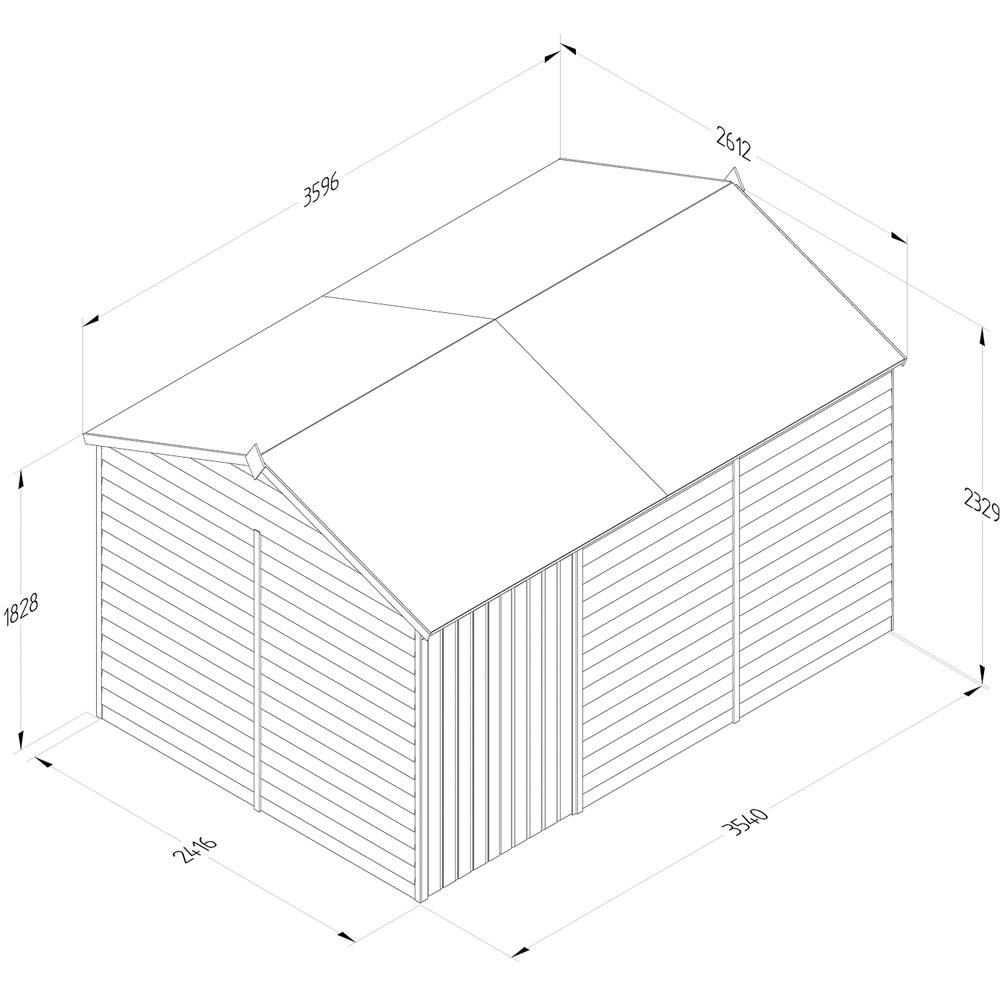 Forest Garden 4LIFE 12 x 8ft Double Door Reverse Apex Shed Image 9