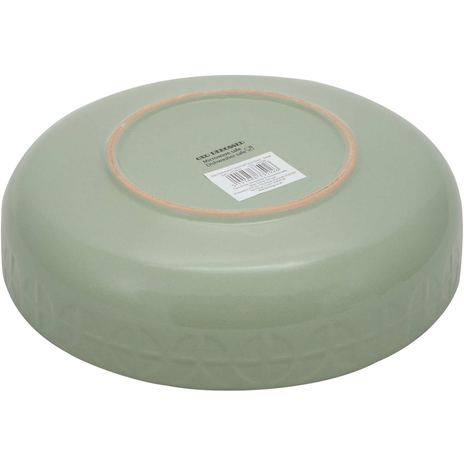 Geo Debossed 9" Serving Pasta Bowl - Sage Image 3