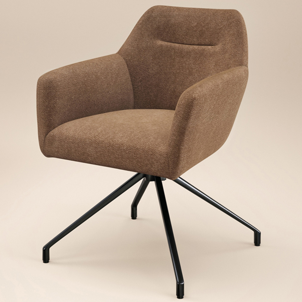 SOLACE+CO Isla Set of 2 Brown Swivel Dining Chair Image 3