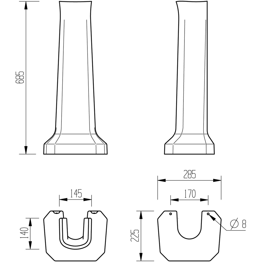 Bathstore Pelosa Single Tap Hole White Vitreous China Full Pedestal Basin 600 x 500mm Image 9