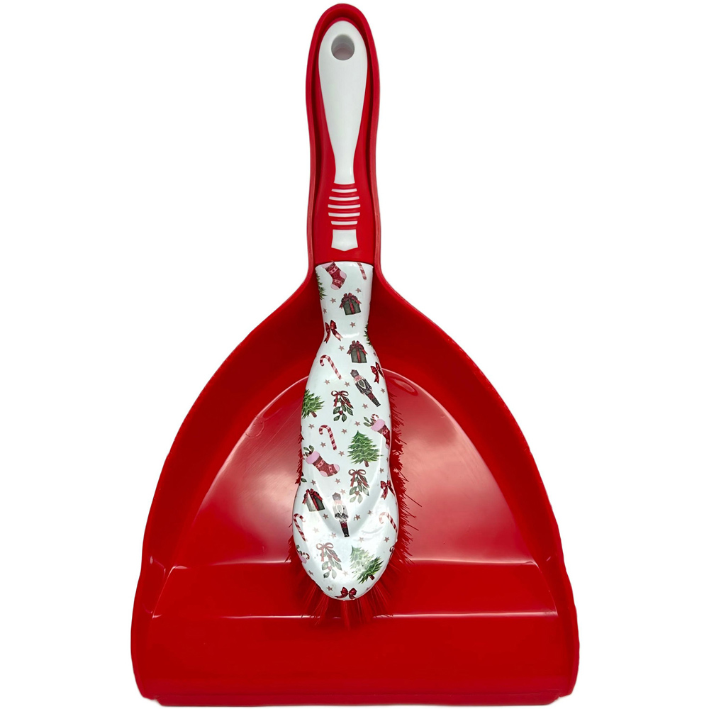 Christmas Dustpan and Brush Red Image 4