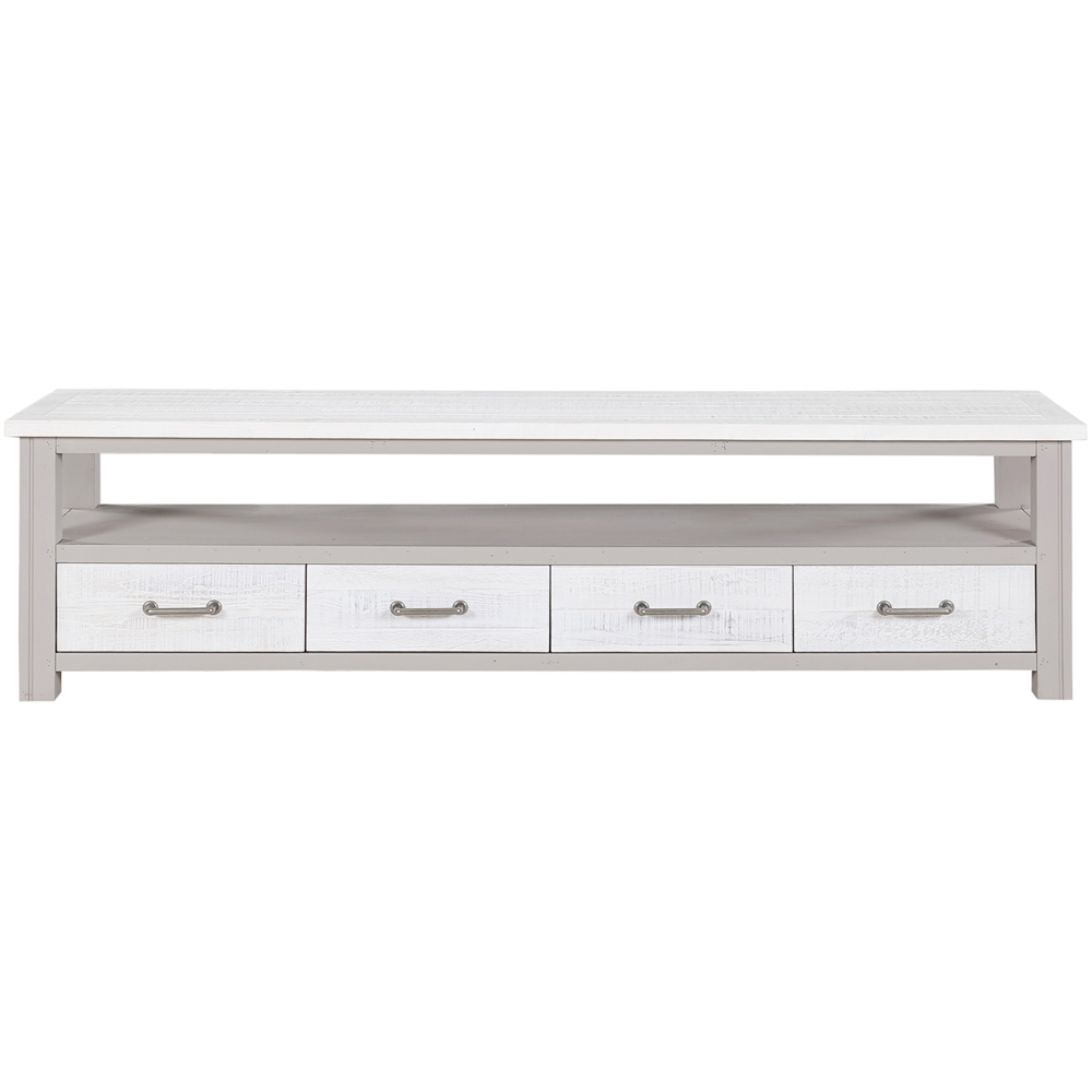 Baumhaus Greystone 4 Drawer Single Shelf Widescreen Grey Television Cabinet Image 3