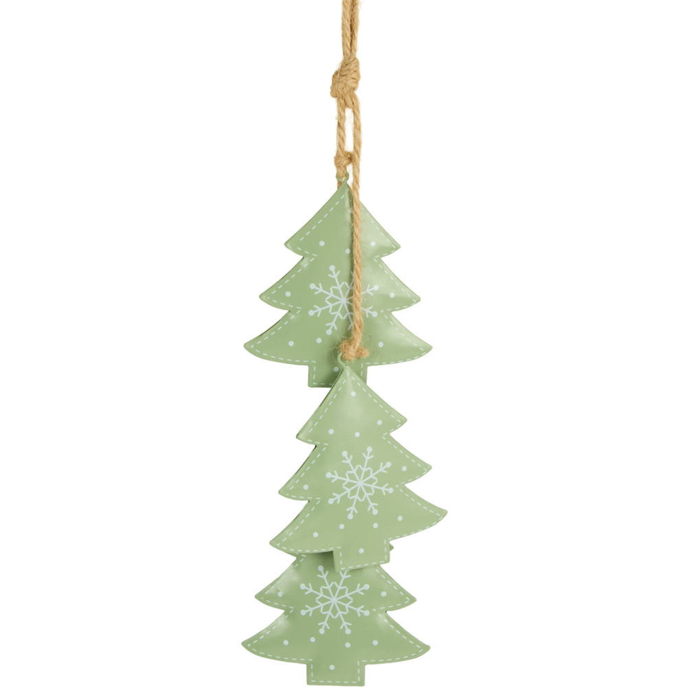 Metal Trees Hanging Decoration Sage Green Image 3