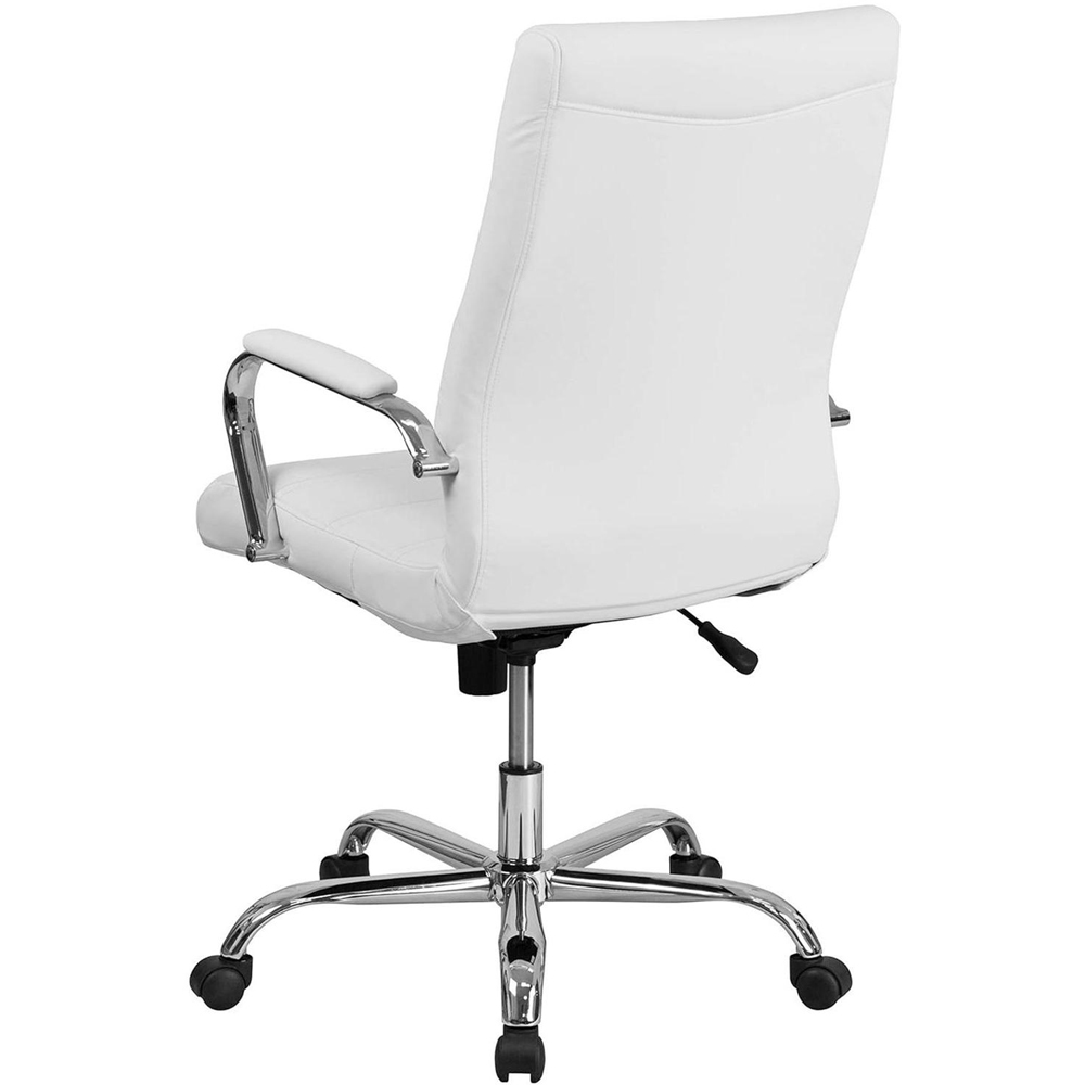 FWStyle White and Chrome Gold Designer Office Chair Image 4