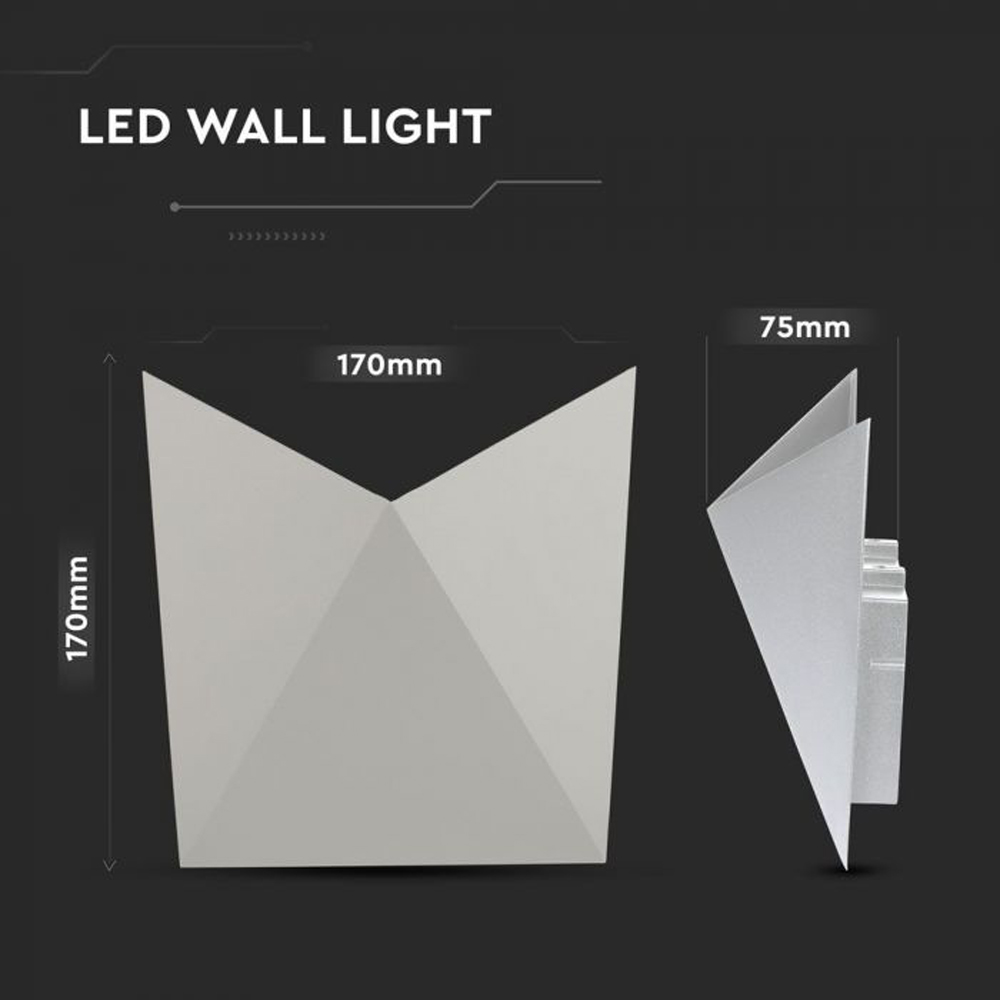 V-TAC Grey Warm White LED Outdoor Wall Light Image 8