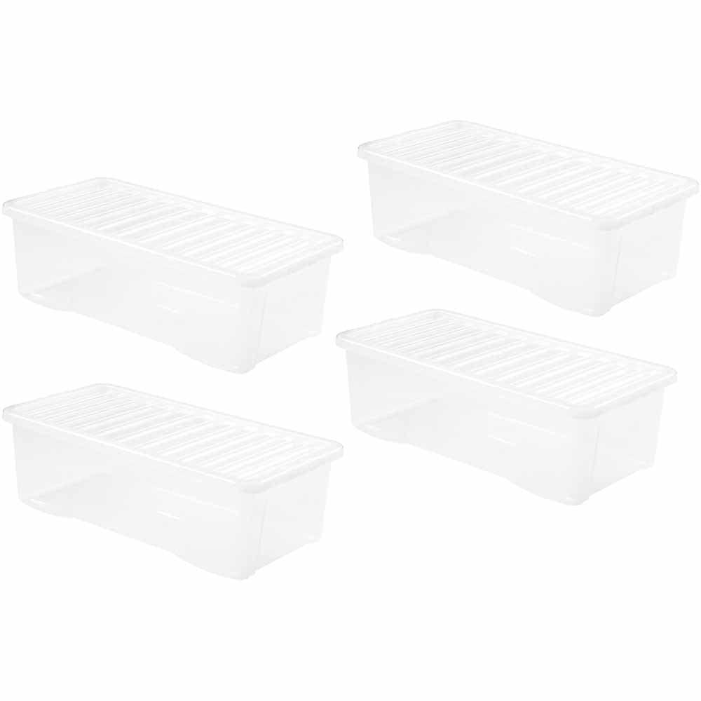 Wham 62L Crystal Storage Box with Lid 4 Pack Image 1