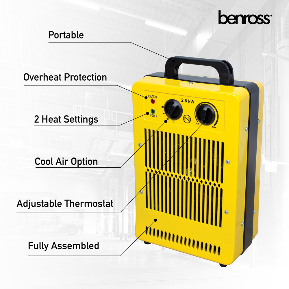 Benross Yellow Industrial Fan Heater 2800W Image 5