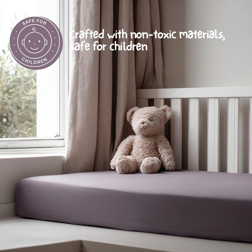 MHG Living Light Pink and Purple Jersey Cotton Fitted Cot Bed Sheet 140 x 70cm 2 Pack Image 5