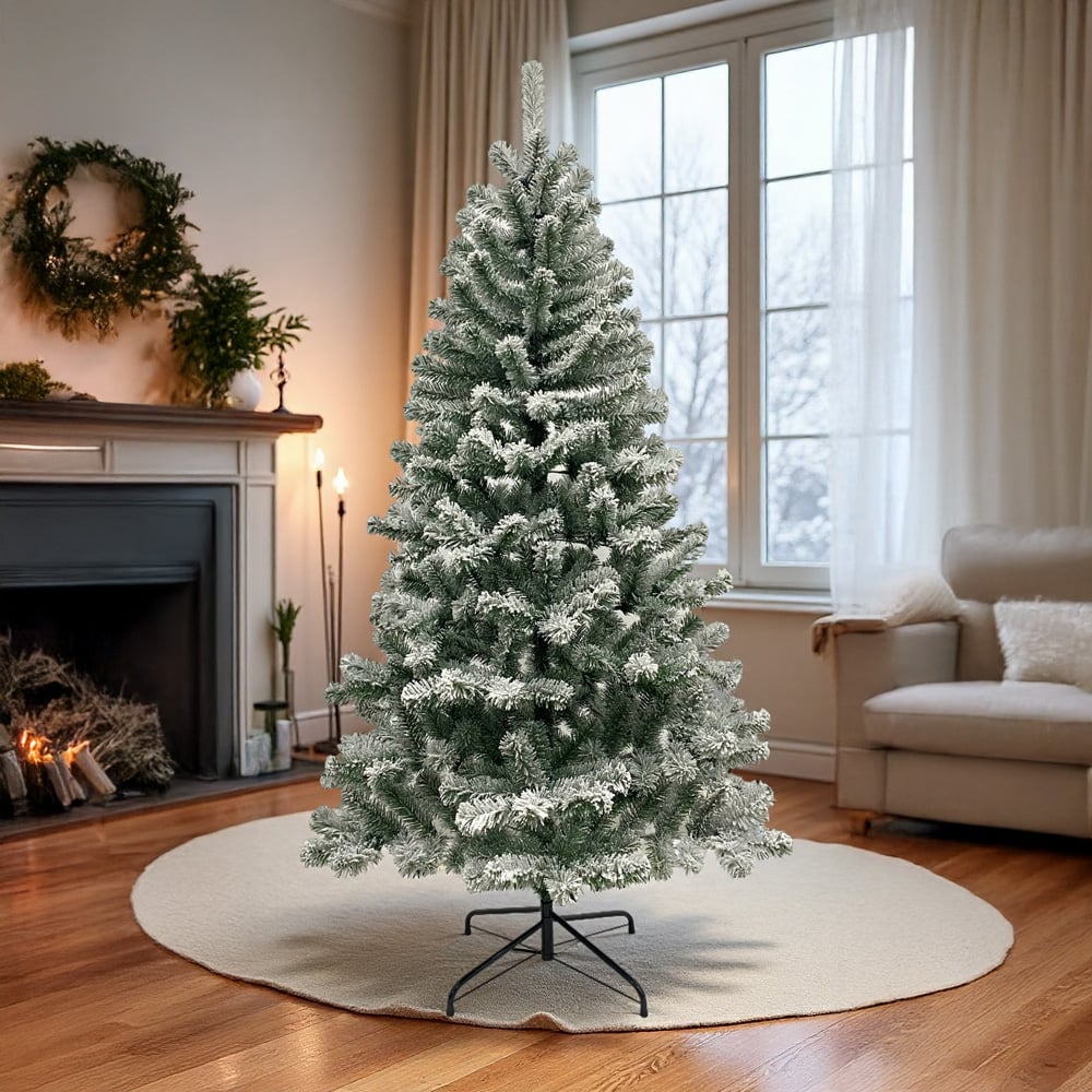 Festive Christmas Snow Covered Fir Artificial Christmas Tree 6ft Image 5