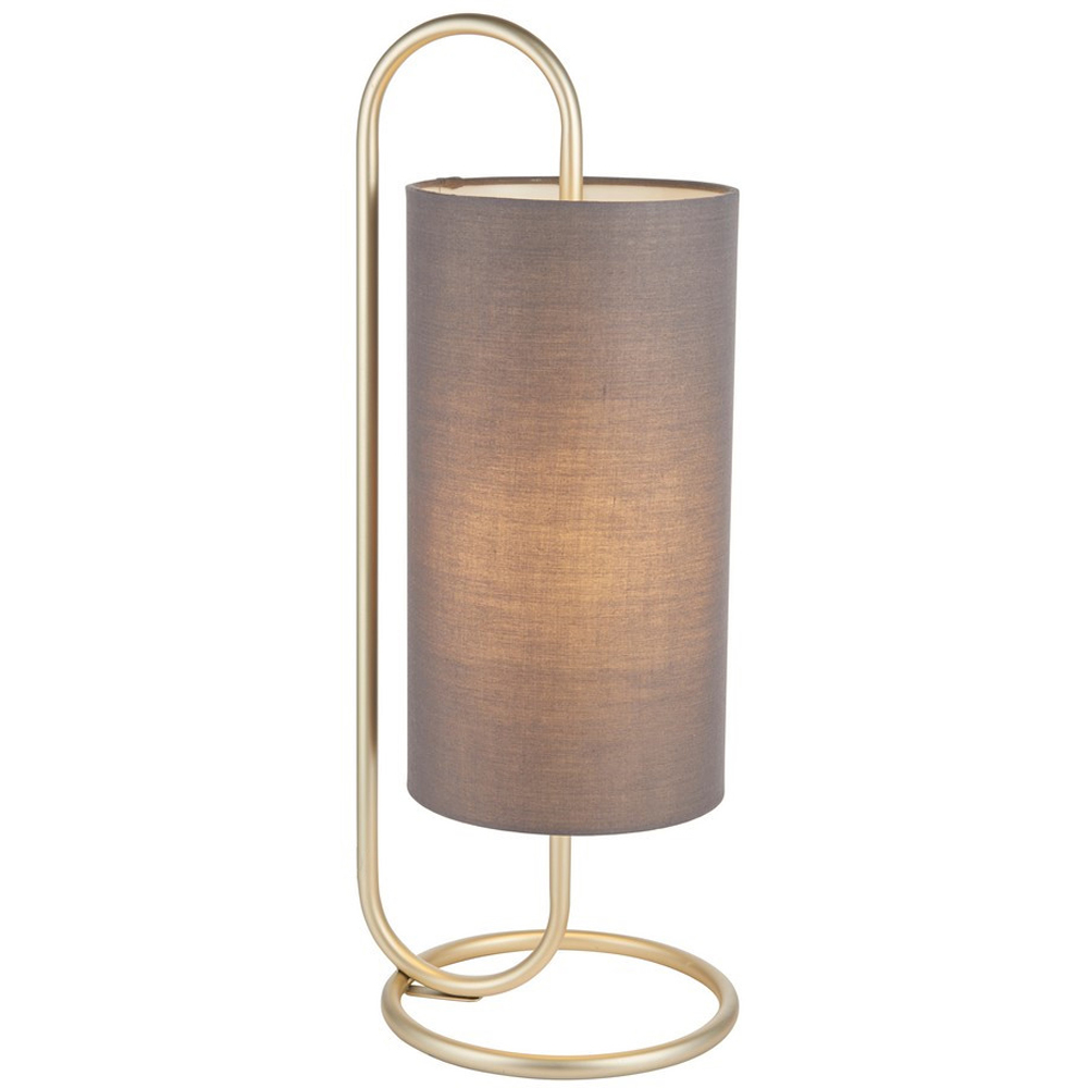 Merano Arenzano Antique Brass and Grey Fabric Table Lamp Image 3