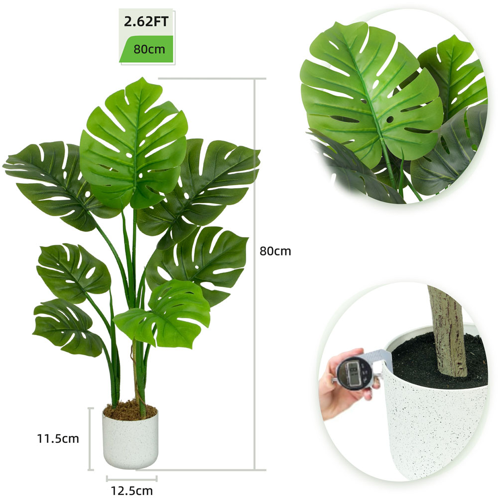 Monstera Tree Indoor Artificial Plant 80cm Image 6
