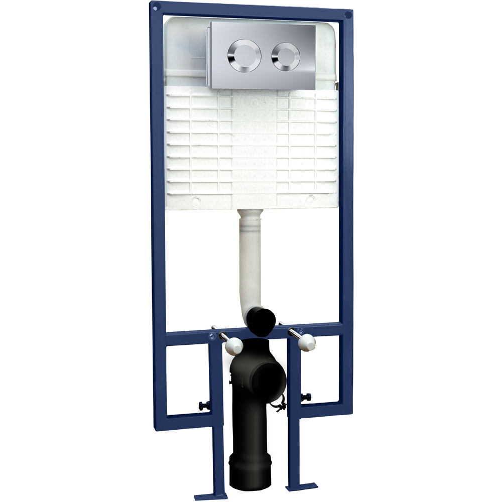 nuie Chrome Cisterns Round Dual Flush Push Button Image 1