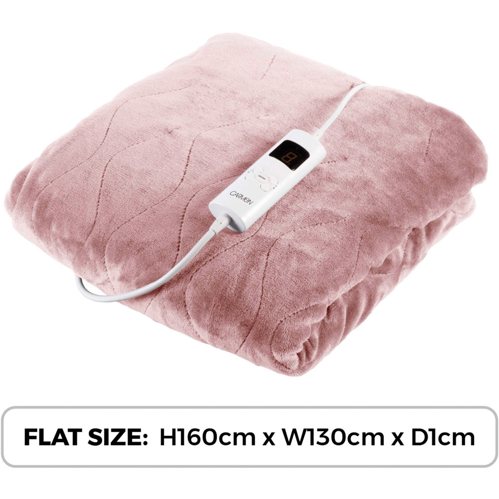 Carmen Pink Fleece Electric Heated Throw Over Blanket 160 x 130cm Image 6