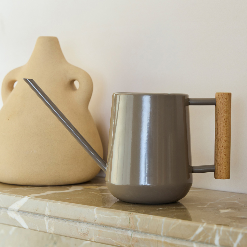 Burgon & Ball Truffle Steel Indoor Watering Can with Beech Wood Handle 700ml Image 2