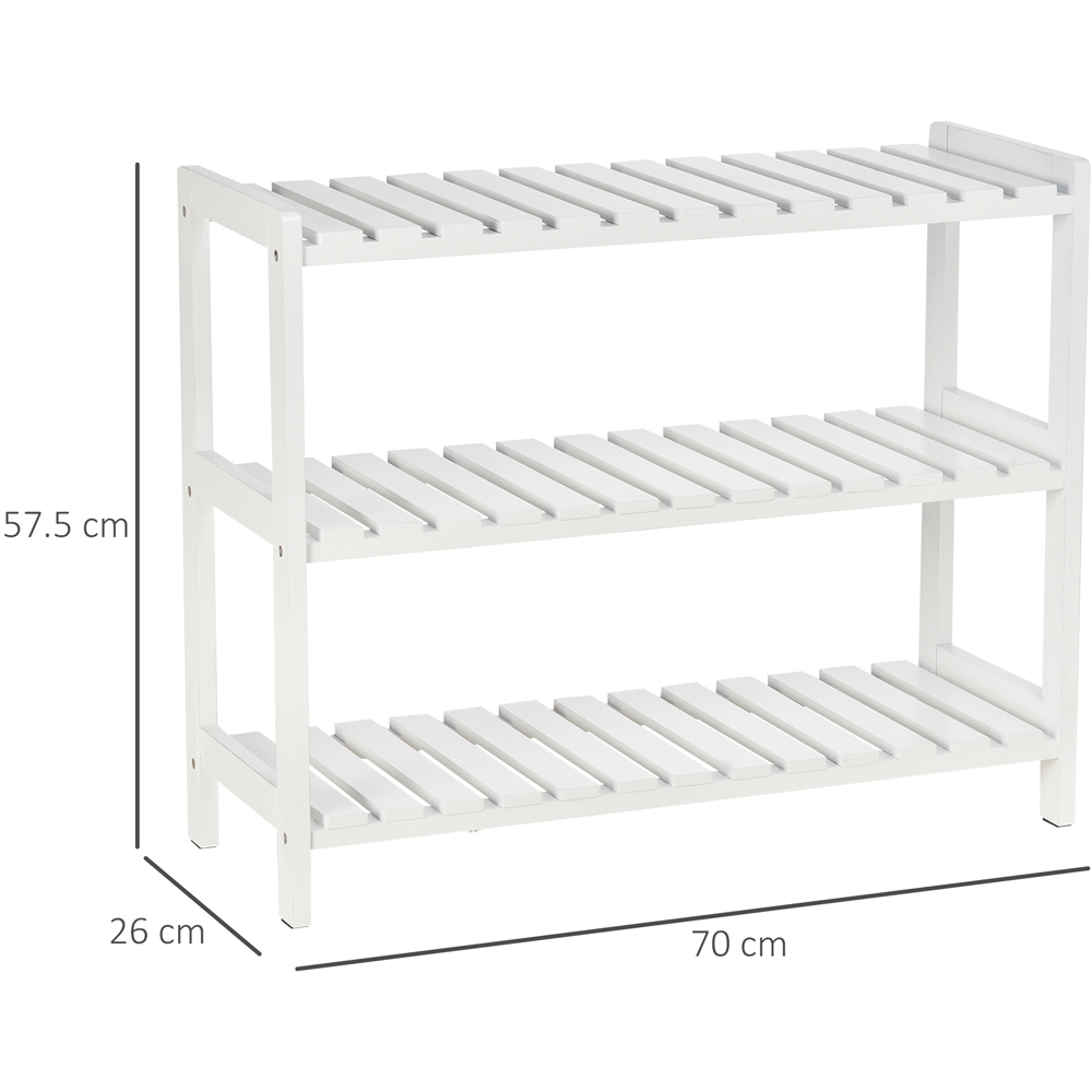 Portland 3 Tier White Shoe Rack Image 8