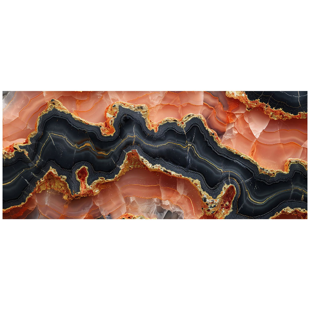 Warren Reed Designer Black Pink and Gold Marble Effect Bathroom Splashback 25 x 60cm Image 2