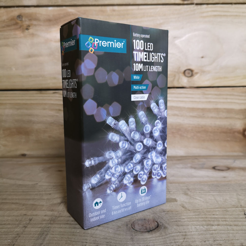 Premier TimeLights 100 Cool White LED Multi-Function Christmas String Light 10m Image 4