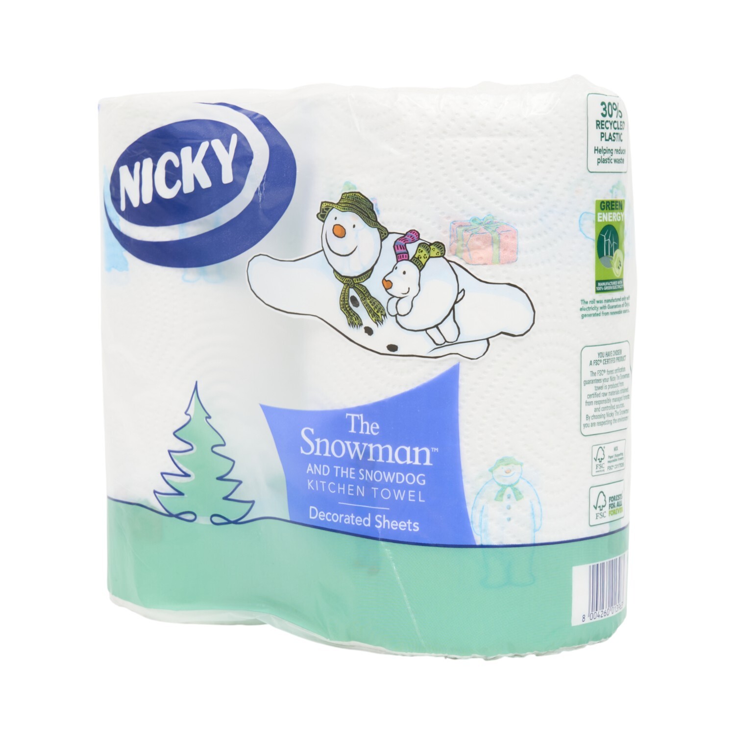 Pack of 2 Nicky Snowman Kitchen Towels Image 2