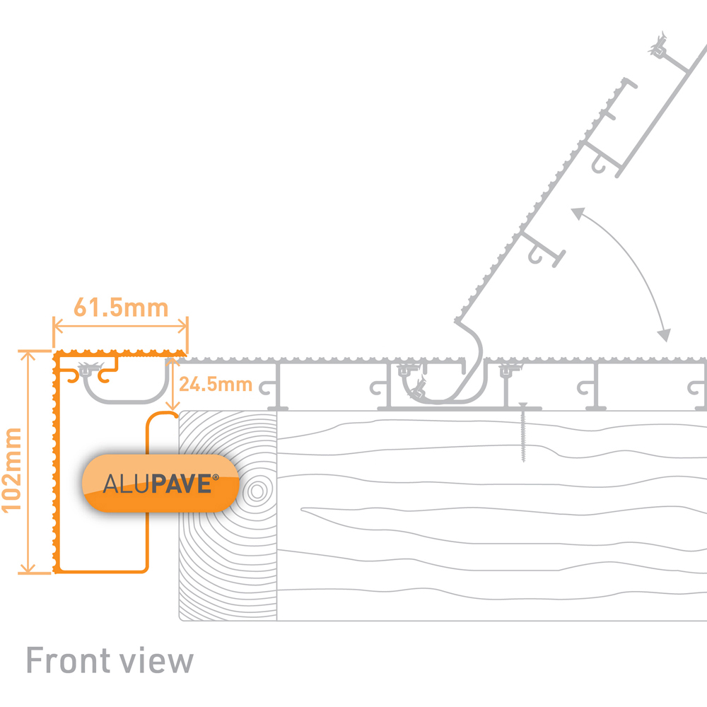 Alupave Sand Decking Side Gutter 3m Image 4