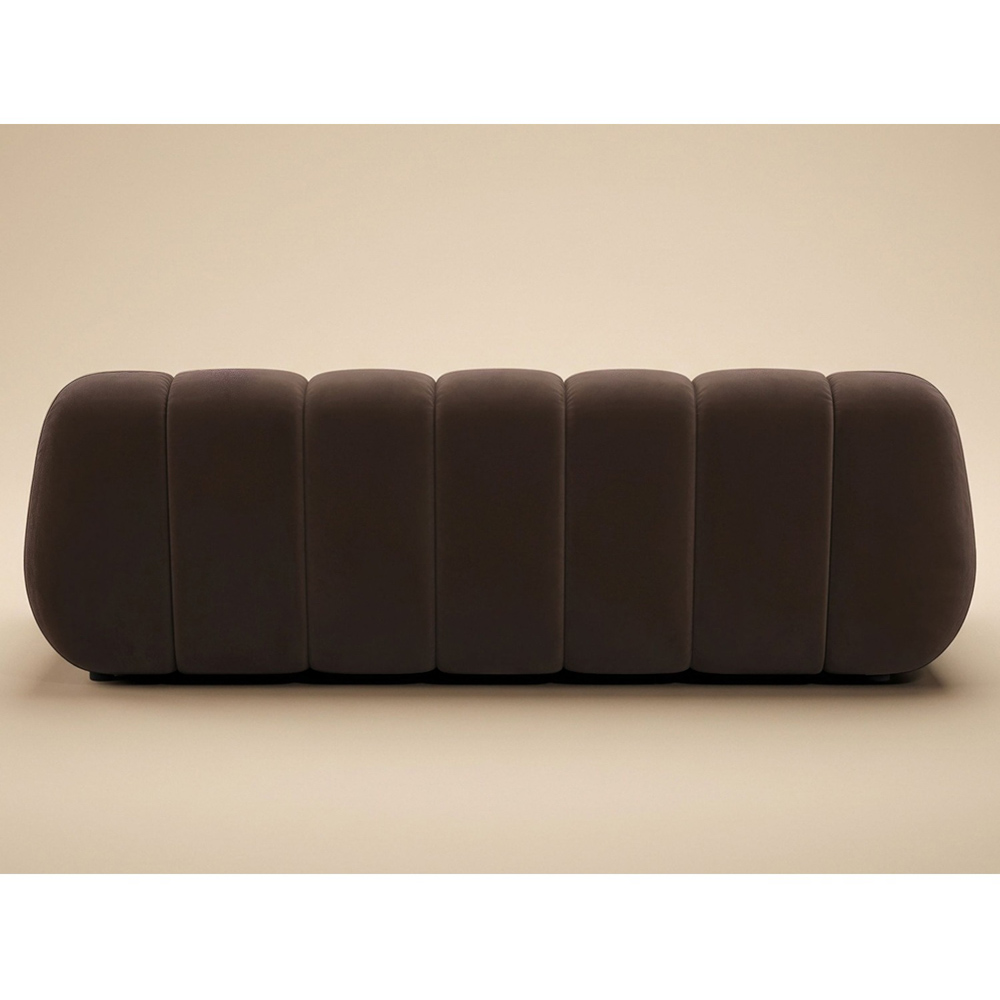 SOLACE+CO Macy Brown Velvet Large 3 Seater Sofa Image 4