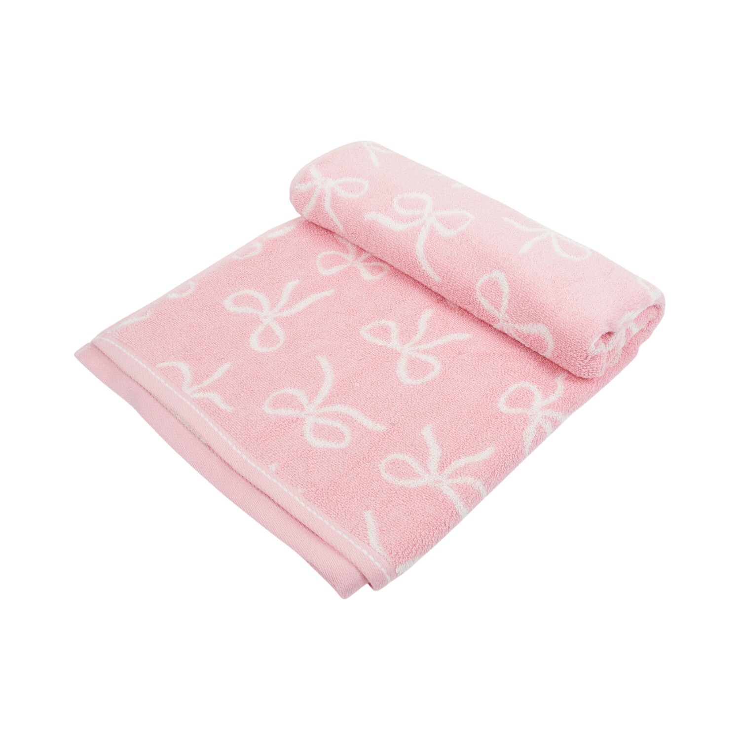 Bow Cotton Towel Pink Image 2