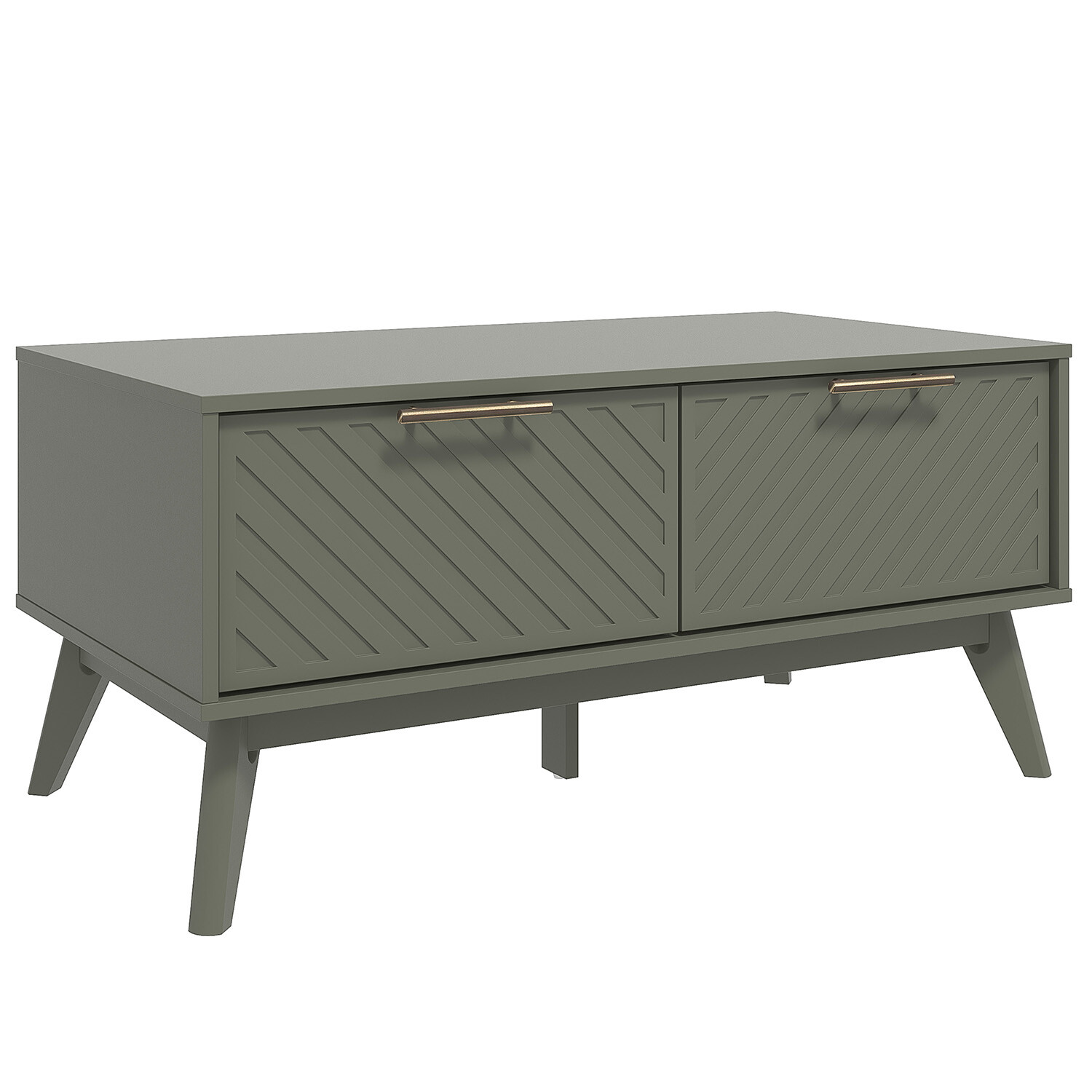 Cora 2 Drawer Green Coffee Table Image 6