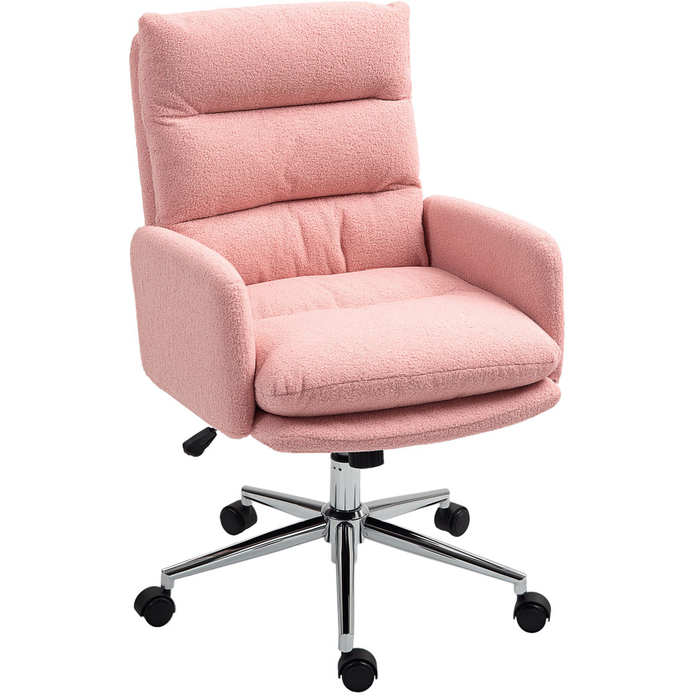 Portland Pink Upholstered Height Adjustable Office Desk Chair Image 2