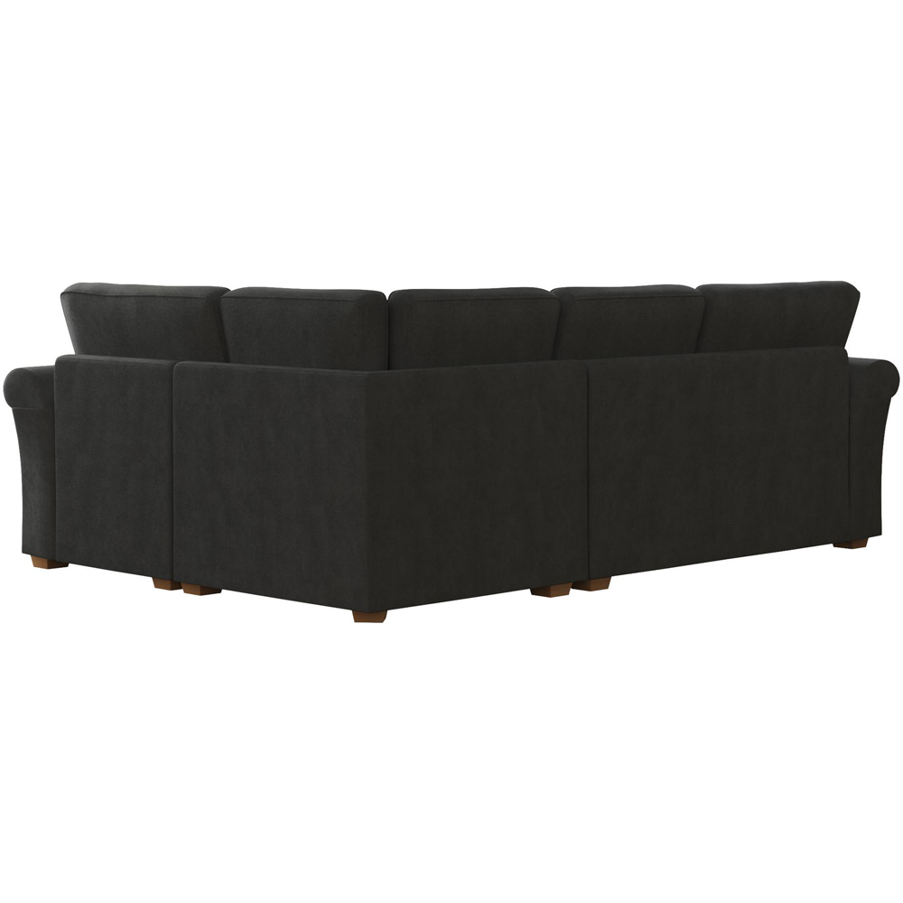 Castleacre 3 Seater Steel Plush Velvet Left Hand Fixed Back Corner Sofa Image 4