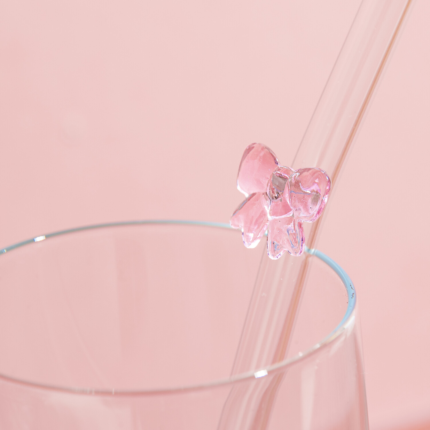 Cherry and Pink Bow Straws Image 3