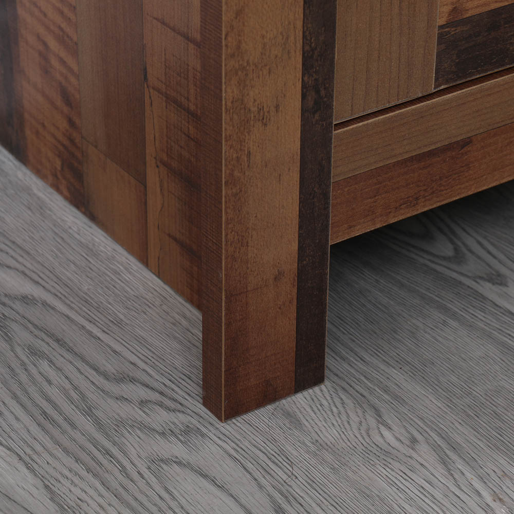 FurnitureHMD Single Door 3 Drawer Industrial Style Wooden Sideboard Image 4