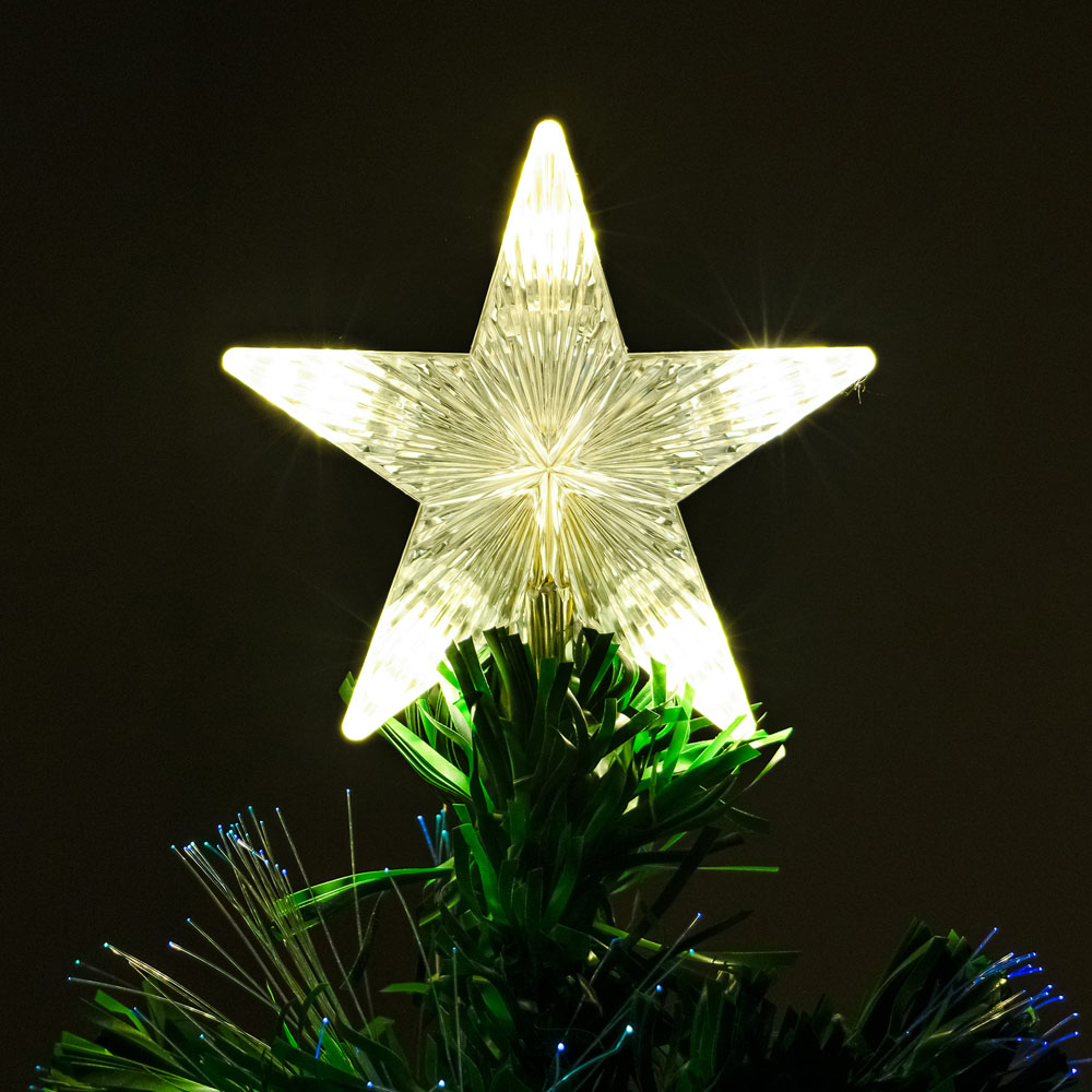 The Christmas Centre Warm White LED Green Pin Prick Fibre Optic Artificial Xmas Tree 7ft Image 4