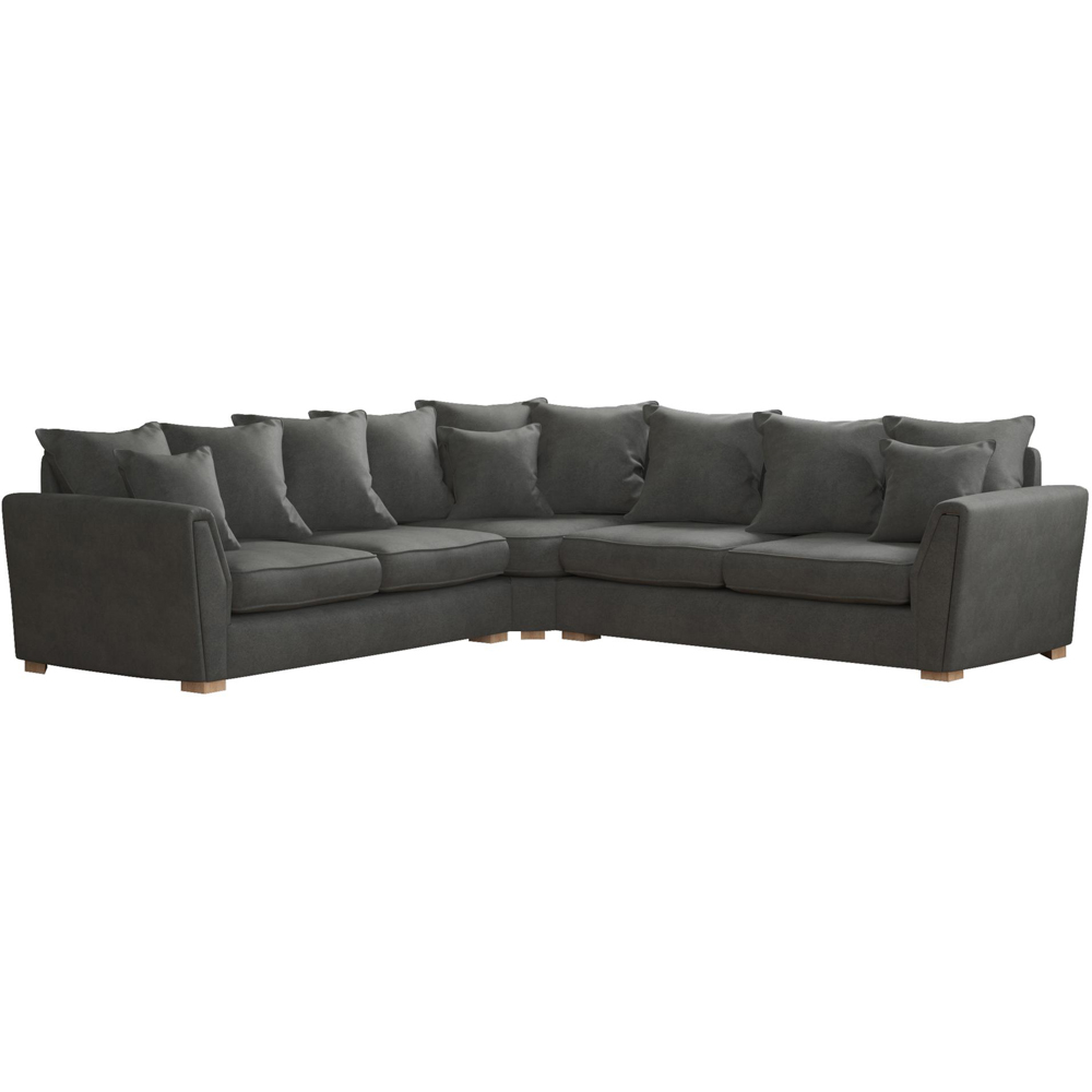 Wendleberry 4 Seater Steel Plush Velvet Scatter Back Corner Sofa Image 2